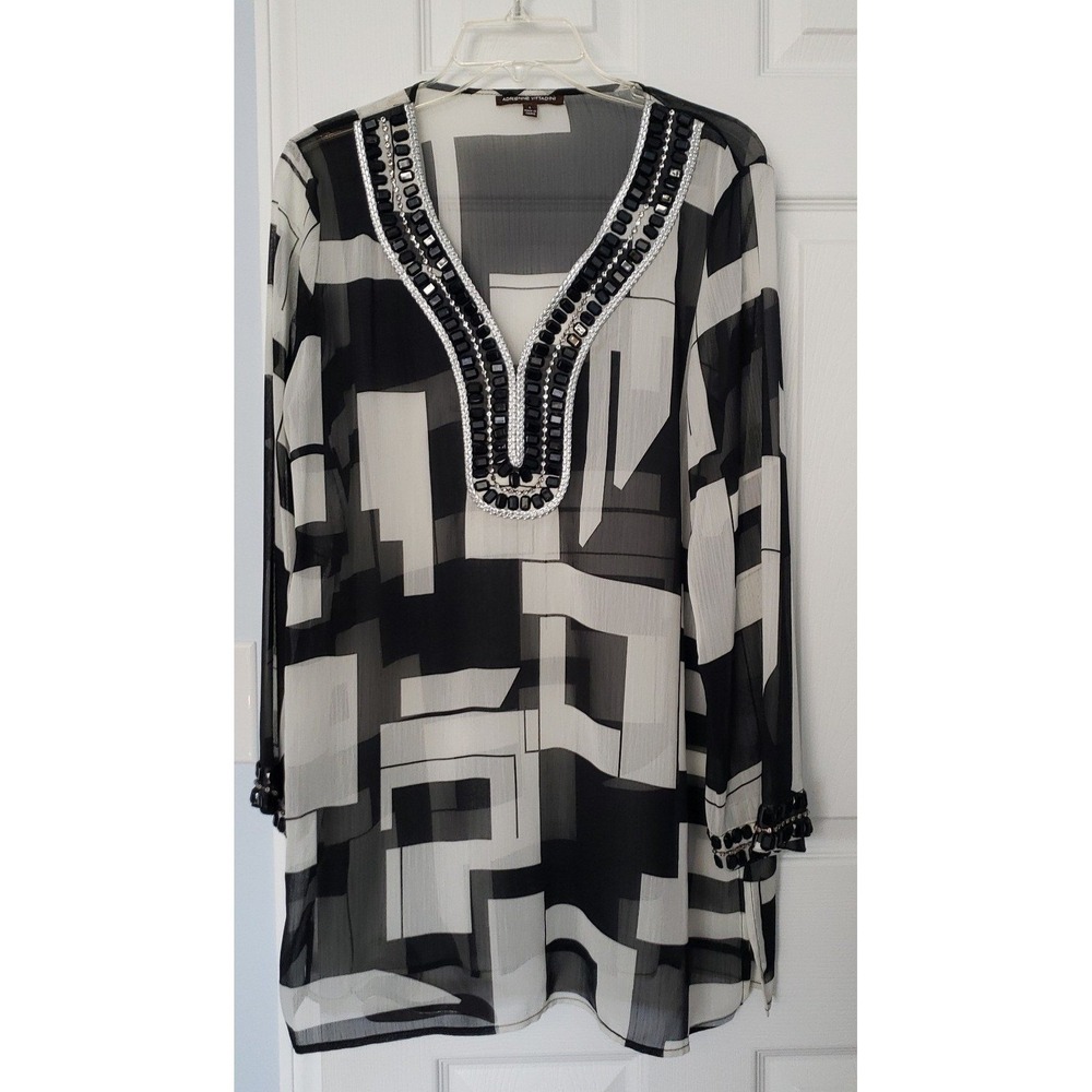Adrienne Vittadini Womans‎ Blouse Size Large extra long